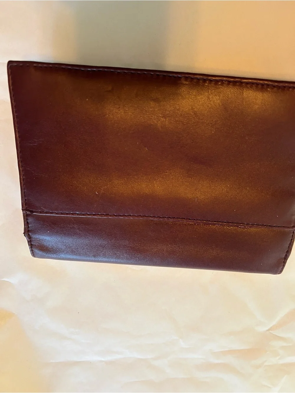 vintage Etienne Aigner clutch, 1970’s oxblood/burgundy leather